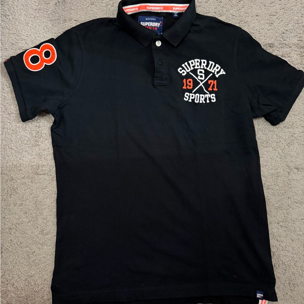 Superdry Black Polo Shirt for Men XXL